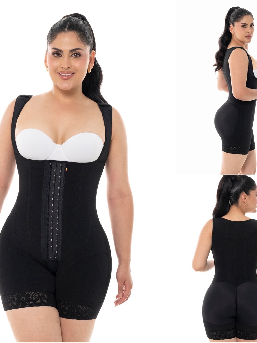 Black Full-Body Sculpting Bodysuit Shapewear for Women
